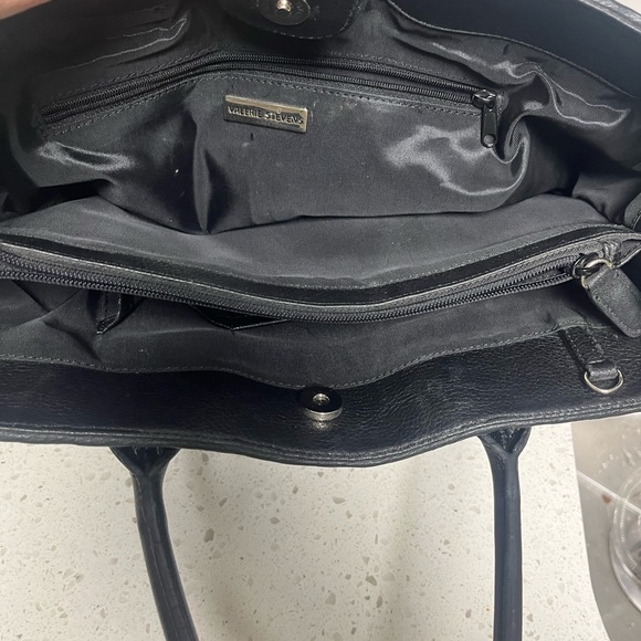 Valerie Stevens Black Woven Shoulder Bag - Picture 5 of 7